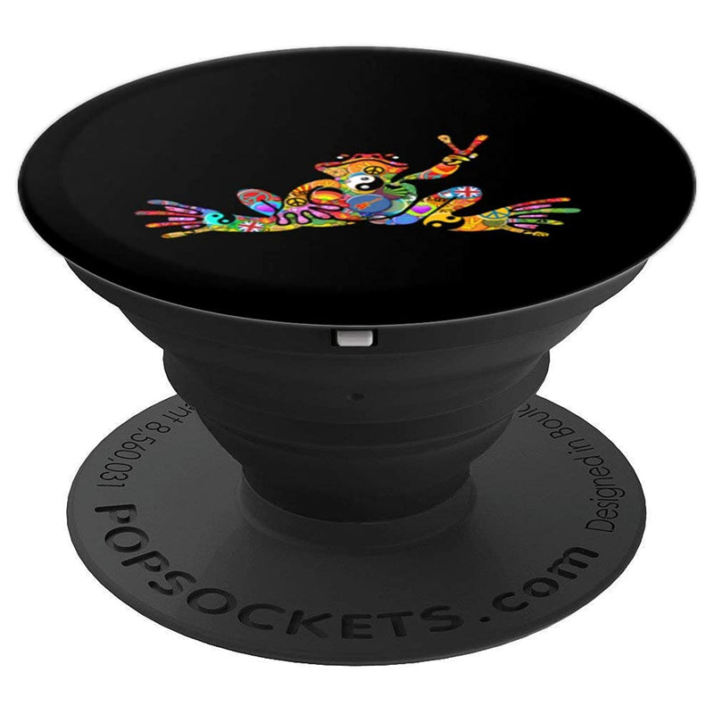 Peace Frog Black Grip And Stand For Phones And Tablets