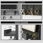 Elegant 5 Sturdy Key Hooks with Wooden Floating Shelf for Exclusive Designer Vintage Decor