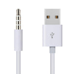 3 5Mm Male Jack To Usb Charging Data Cable Compatible For Syryn Waterproof Mp3 Player Headphones White