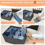 Drawers Organizer Grid Storage Box for Jeans, Pants, Sweater & T-shirts