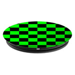Black And Green Checkered Pattern Checkerboard Green Black Grip And Stand For Phones And Tablets