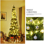 Pvc Artificial Slim Christmas Tree With Sturdy Metal Stand