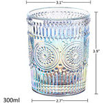 Vintage Glassware Sets Rainbow Embossed Romantic Water Glass Tumbler