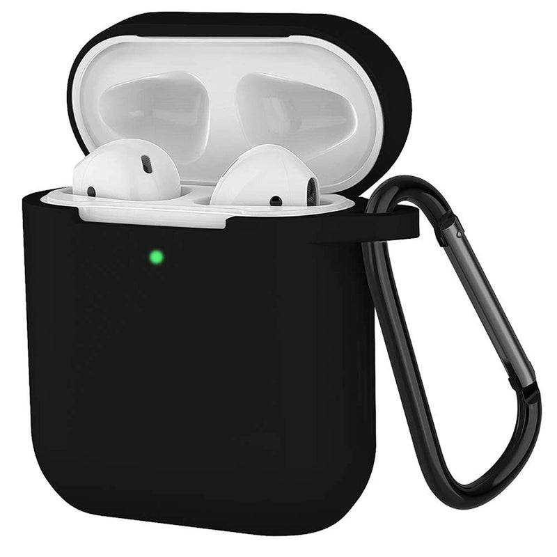 Protective Cases Compatible With Airpods 1 And Airpods 2 Soft Silicone With Keychain Black