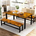 Kitchen Table Set With 2 Benches
