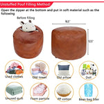 Unstuffed Faux Leather Pouf Cover