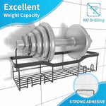 5 Pack Shower Organizer Rack Shelf With Soap Caddy & Toothbrush Holder No Drilling - Black