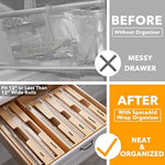 Bamboo Wrap Organizer with Cutter and Labels for Kitchen Storage Organization Holder for