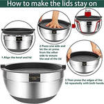 Stainless Steel Metal Bowls With Airtight Lids