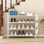Metal Shoe Shelf Organizer With Side 8 Shoes Pockets