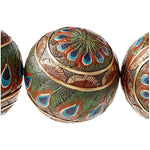 Peacock Feathered Orbs Decorative Accent Balls 3 Inch 3 Count