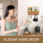 Elegant 5 Sturdy Key Hooks with Wooden Floating Shelf for Exclusive Designer Vintage Decor