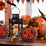 osaic Glass tealight Holders with Maple Leave for Halloween & Thanksgiving Party Decorations