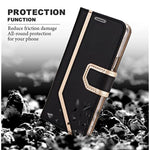 Leather Case With Mirror For Samsung Galaxy S9 Plus Leather Wallet Flip Folio Case With Mirror And Wrist Strap For Samsung Galaxy S9 Plus Black
