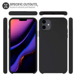 Olixar for iPhone 11 Silicone Case - Soft Touch - Gel Rubber Full Body Protection Shockproof Cover - Smooth Thin Protective Raised Lip - Wireless Charging Compatible - Pastel Black