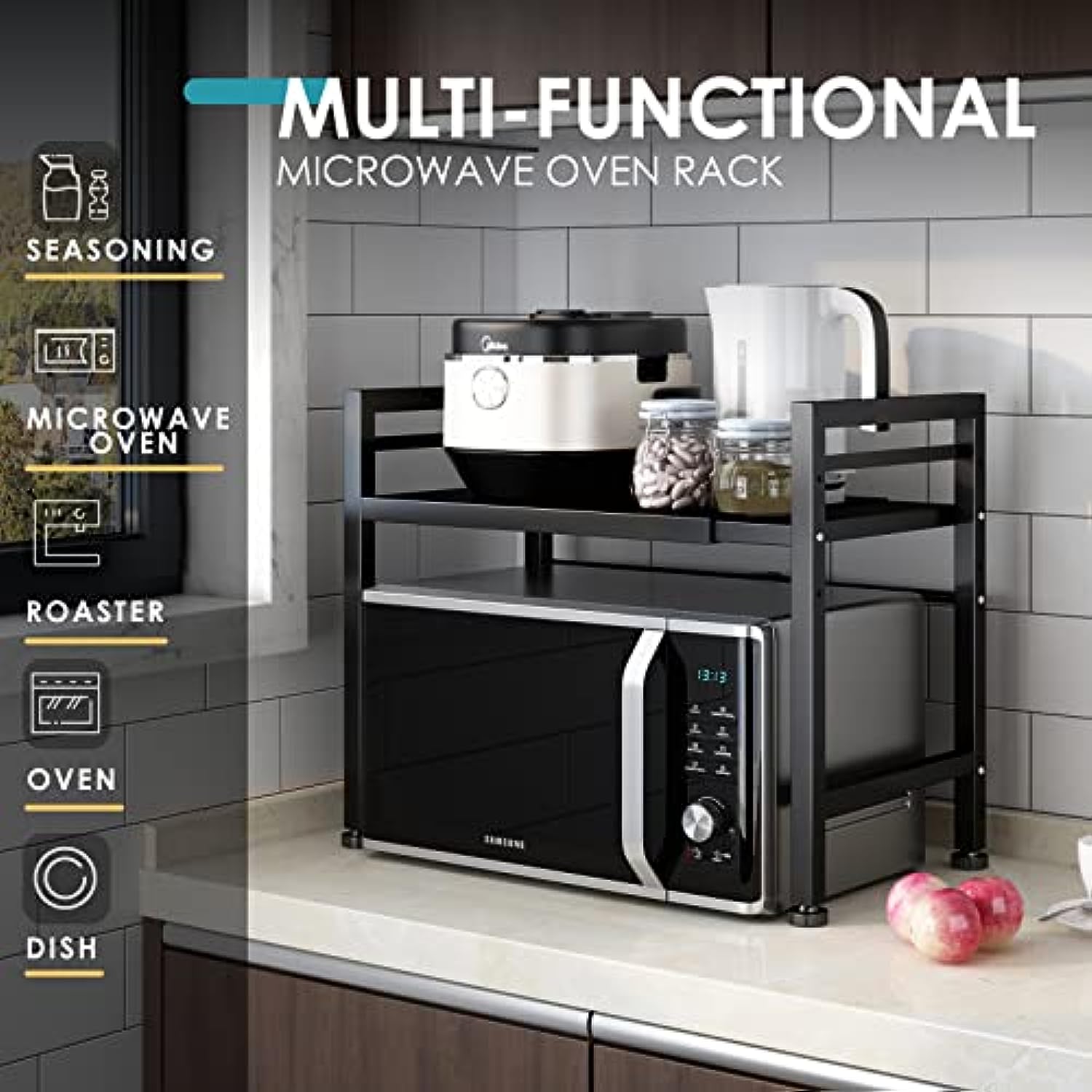 Chrome over microwave shelf deals