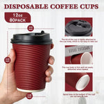 80 Pack Three Layer Insulated Coffee Cups With Lid And Straws For Parties Picnic And Travel