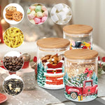 Holiday Decorations 3 Pack Glass Storage Jars with Lid