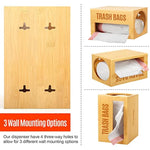 Bamboo Trash Bag Dispenser Wall Mount