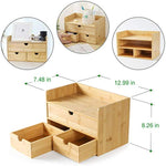 Mini Bamboo Desk Drawer Tabletop Storage Organization Box for Office