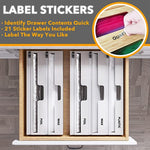 Bamboo Wrap Organizer with Cutter and Labels for Kitchen Storage Organization Holder for