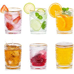 Water Glasses Drinking Cups Set Vintage Crystal Glassware Sets Of 6