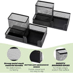 4 Pieces 3 Compartments Mesh Pen Holder Desk Organizers Caddy and Accessories for Desk