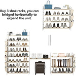 Metal Shoe Shelf Organizer With Side 8 Shoes Pockets