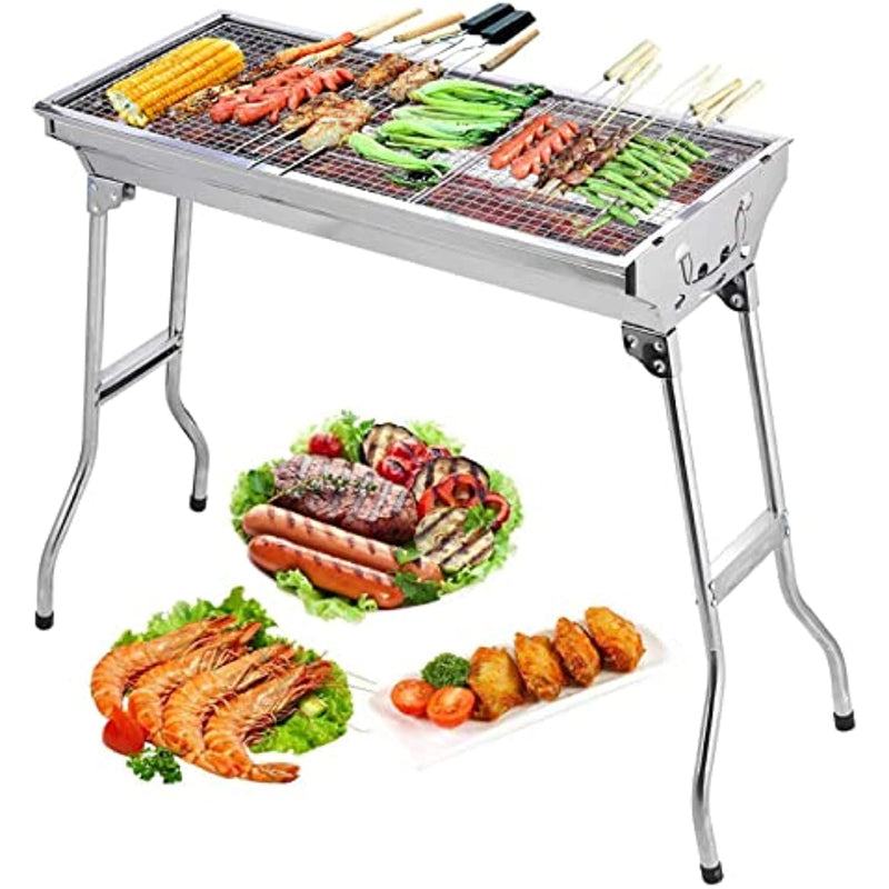 Charcoal Grill Stainless Steel Folding Portable Bbq Tool Kit
