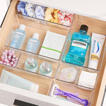 4-Size Versatile Bathroom and Vanity Drawer Organizer Trays