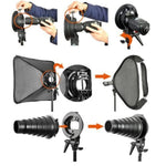 Neewer Studio Photography S Type Speedlite Bracket Holder With Bowens Mount And 75 Inches 190 Centimeters Adjustable Light Stand For Flash Snoot Softbox Beauty Dish Reflector Umbrella