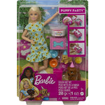 Barbie Doll 11 5 Inch Blonde And Puppy Party Playset With 2 Pet Puppies