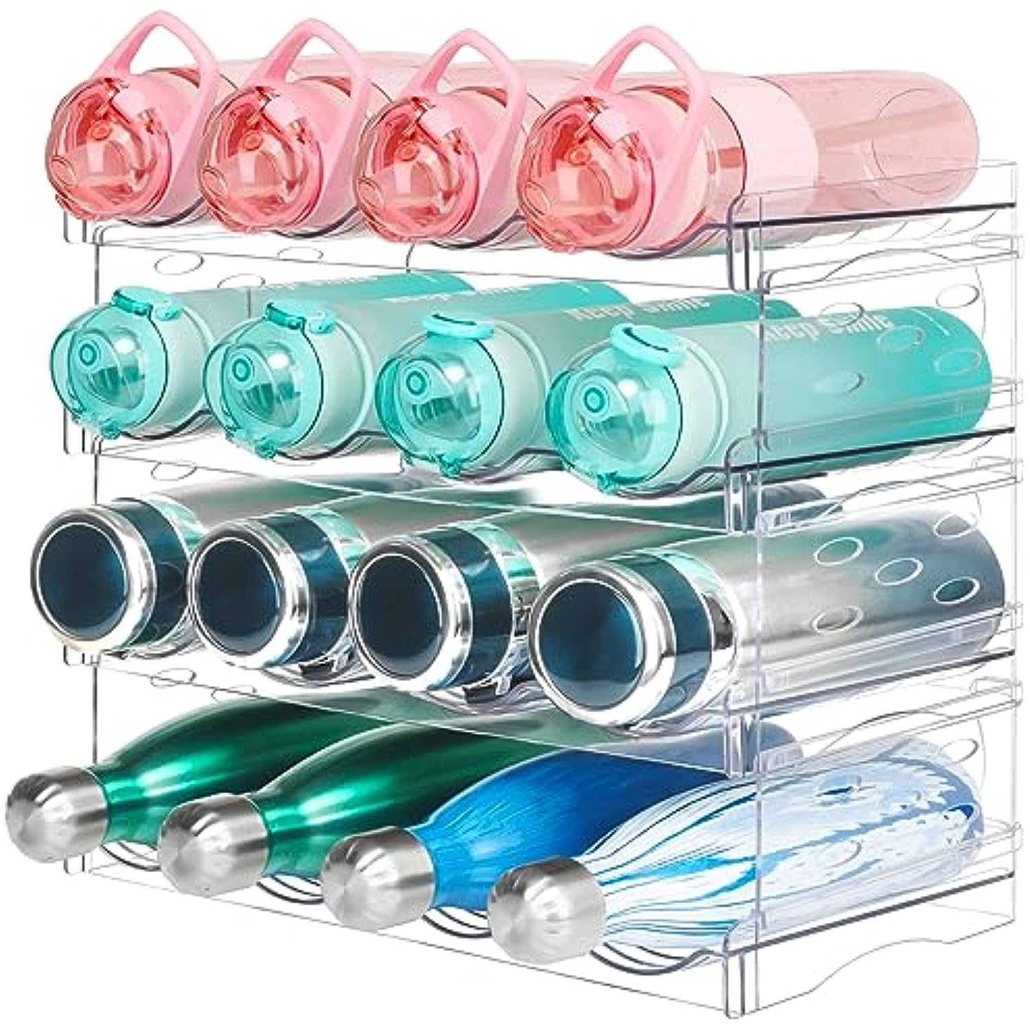 Stackable Water Bottle Storage Rack for Pantry Organizers