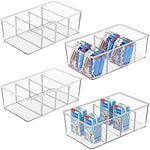 Clear Plastic Food Storage Organizer Bins for Packets, Snacks, Pouches & Spice Packets