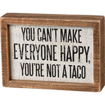 Not A Taco Inset Sign 5X7 Inches Wooden 25172 Pinstriped Trimmed Box Sign