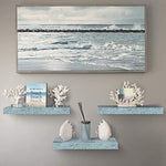 Rustic Engineered Wood Coastal Beach Style Hanging Rectangle Wall Shelves For Home Decor