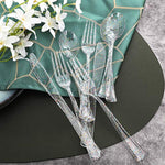360Pcs Clear Plastic Silverware With Colorful Design For Parties Birthday