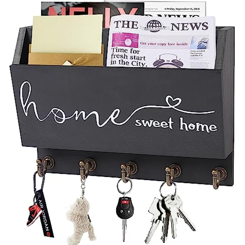 Wall Mount Key Mail Organizer for Rustic Home Decorative and Store Mail