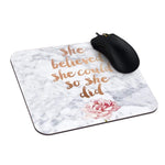 Quotes Marble Mouse Pads White Rose Gold Mouse Mat Stylish Office Accessories 9 X 7 5In