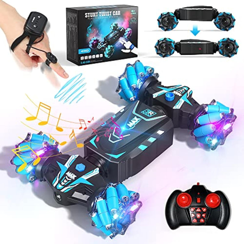Remote Control Car Hand Controlled Gesture Rc Stunt Car With Spray Lights Music For Kids 6 13 Years Old