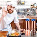 Battery Powered Gravity Electric Pepper Grinder With Led Light