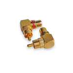 Conwork 2 Pack Rca Male To Female 90 Degree Right Angle Plug Adapters M F Gold Plated Connector