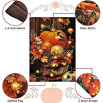 Thanksgiving Lighted Fall Garden Flag, Double Sided 2 Layer