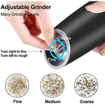 Battery Powered Gravity Electric Pepper Grinder With Led Light