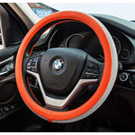 Universal Leather Steering Wheel Cover with Bling Bling Crystal Rhinestones,  Fit 15 & 16 Inch Anti Slip Wheel Protector