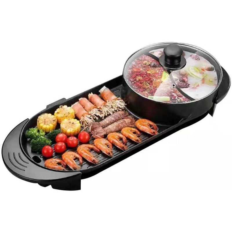 Electric Bbq Grill 2200W Non Stick Hot Pot