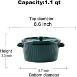 Casserole Dish With Lid 1 1 Quart Ceramic Casserole Pan For Bakeware Oven