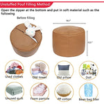 Unstuffed Faux Leather Pouf Cover