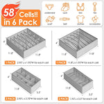 58 Cell Foldable Fabric Dresser Closet Organizers and Storage Bins