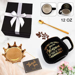 Graduation Gifts for Her  Funny Retirement Gifts Black Crown Coffee Mugs with Gift Card